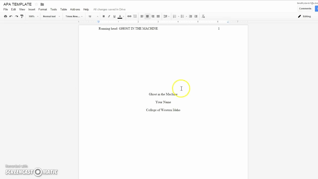 Apa Paper Template Google Docs Elegant How to format An Apa Paper Using Google Docs