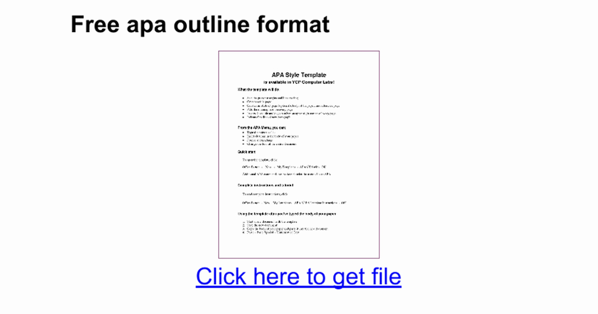 Apa Paper Template Google Docs New Free Apa Outline format Google Docs