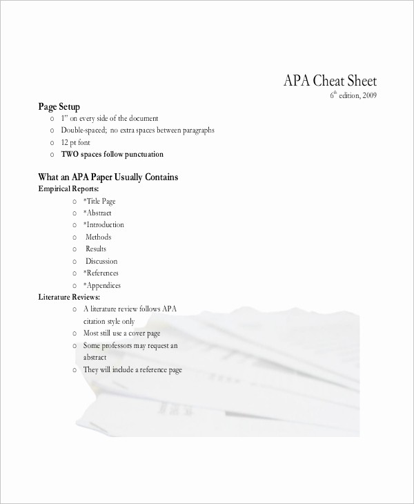 Apa Style Cover Page 2016 Fresh 10 Sheet Templates Free Sample Example format