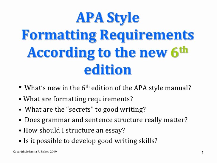 Apa Style Paper 6th Edition Fresh 6th Ed Apa Style Manual