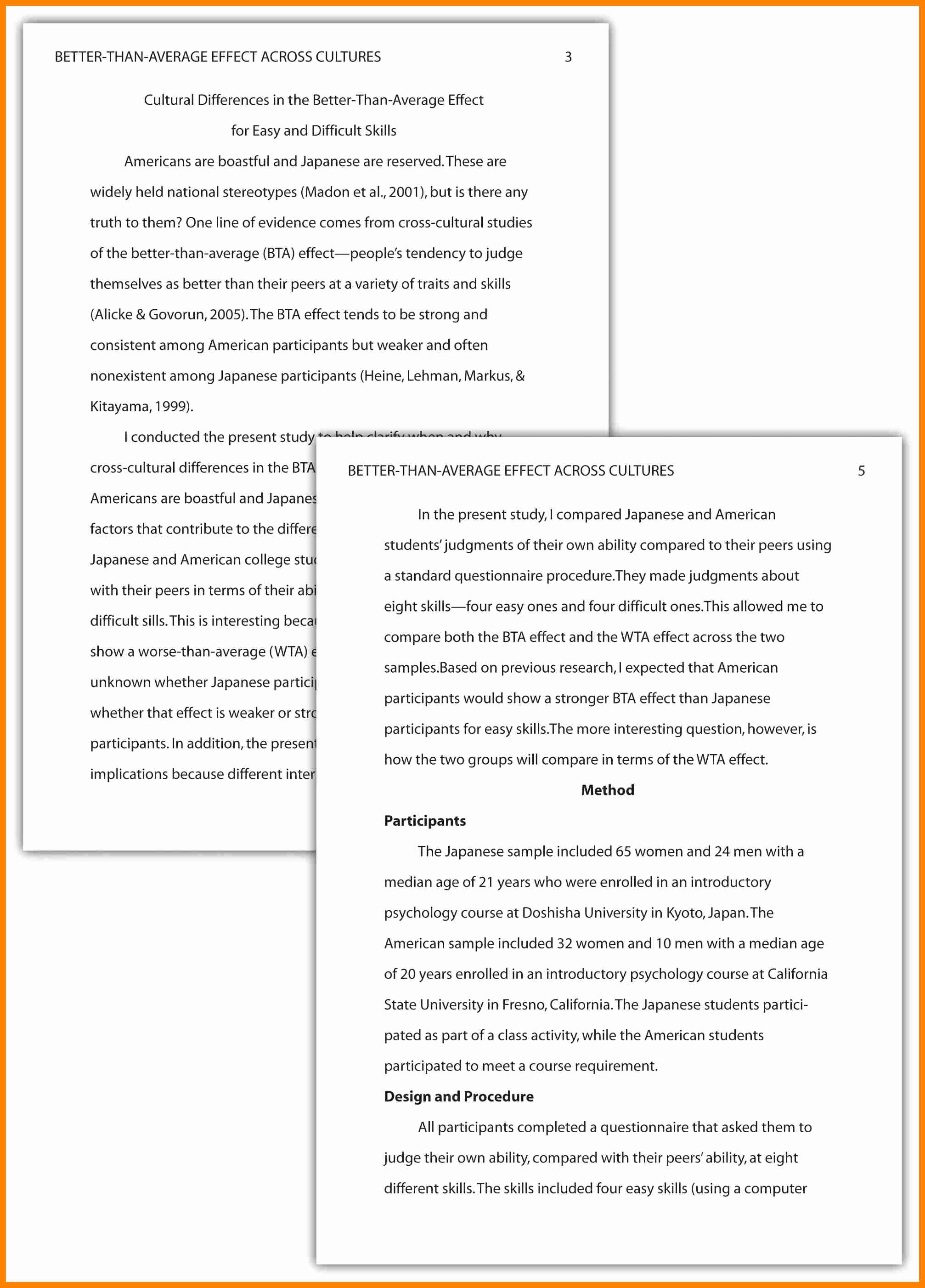 Apa Style Sample Paper Doc Awesome 48 Apa format Essay Psychology Apa thesis Statement