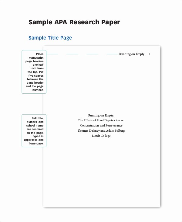 Apa Style Sample Paper Doc Best Of 6 Sample Research Papers