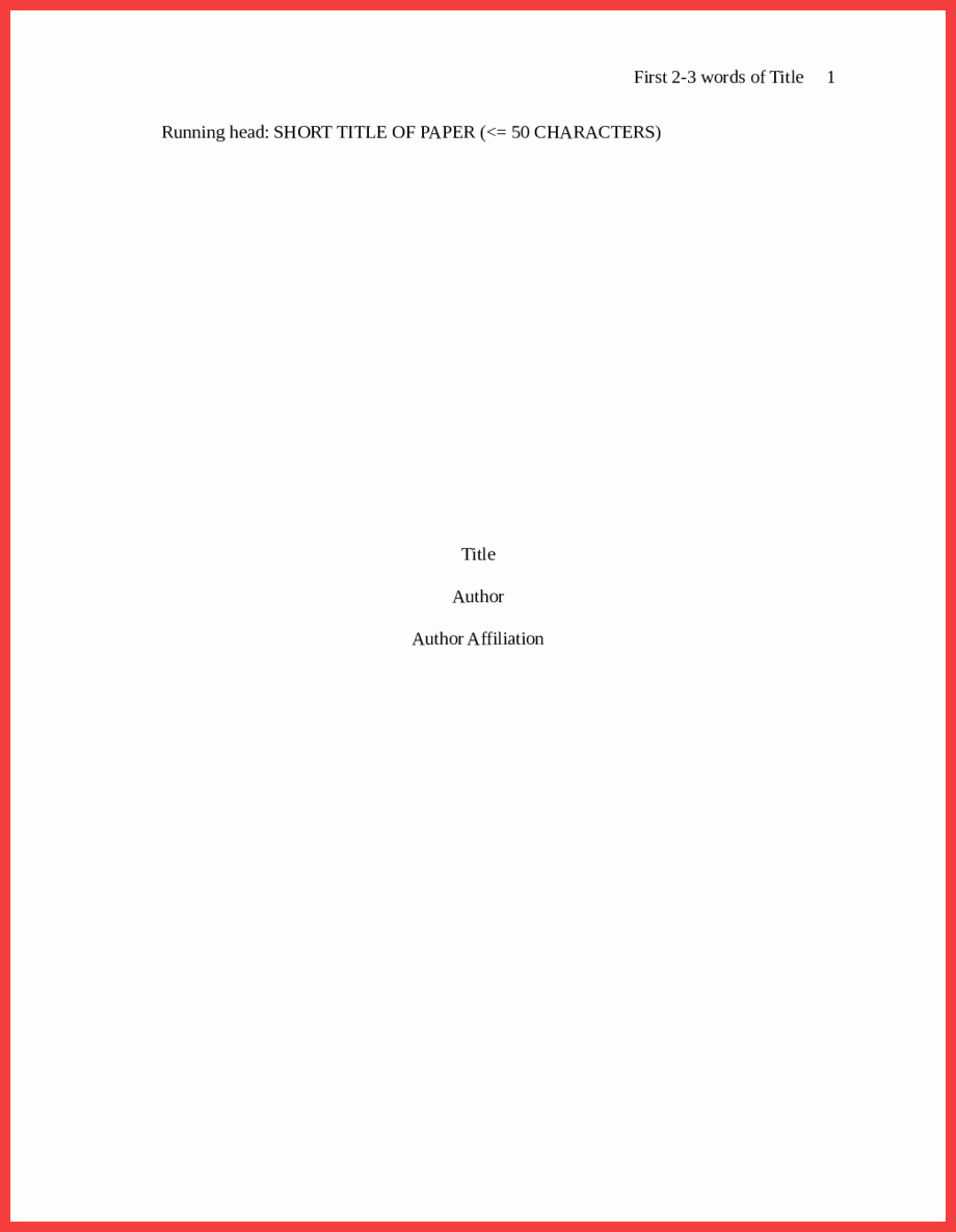 Apa Title Page Example 2016 Fresh Apa format Title Page 2016