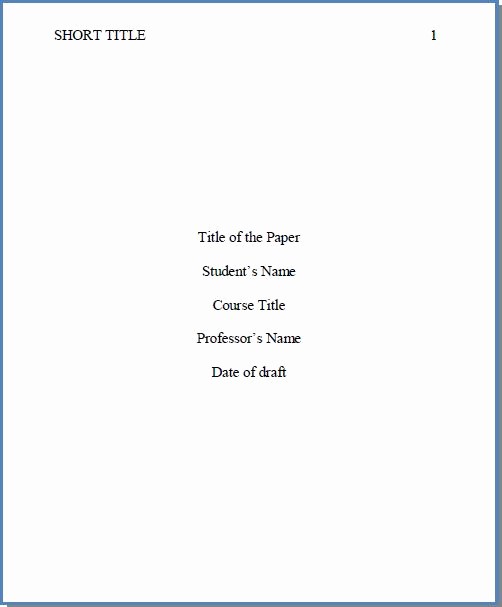 Apa Title Page In Word Elegant Franklin Style Manual 3 2 Standard Parts Of An Apa Paper
