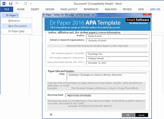 Apa Title Page In Word Luxury Apa Style Made Easy