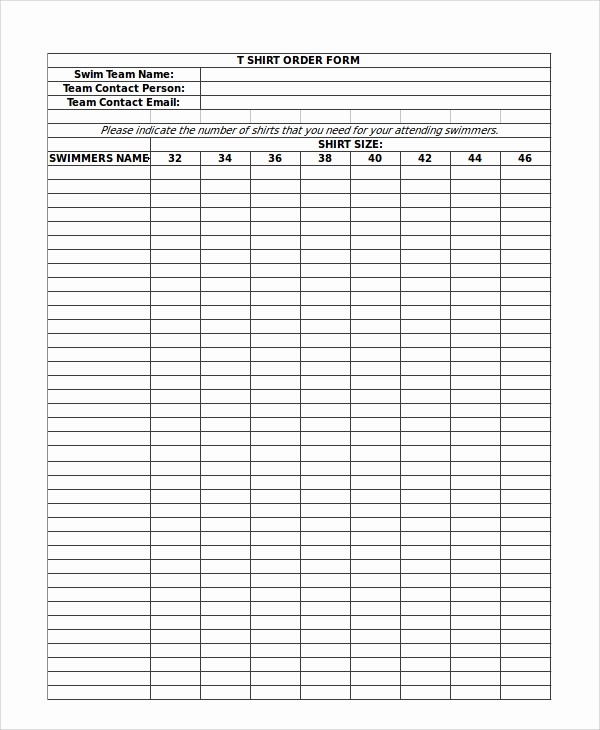 Apparel order form Template Excel Fresh 10 Sample order forms