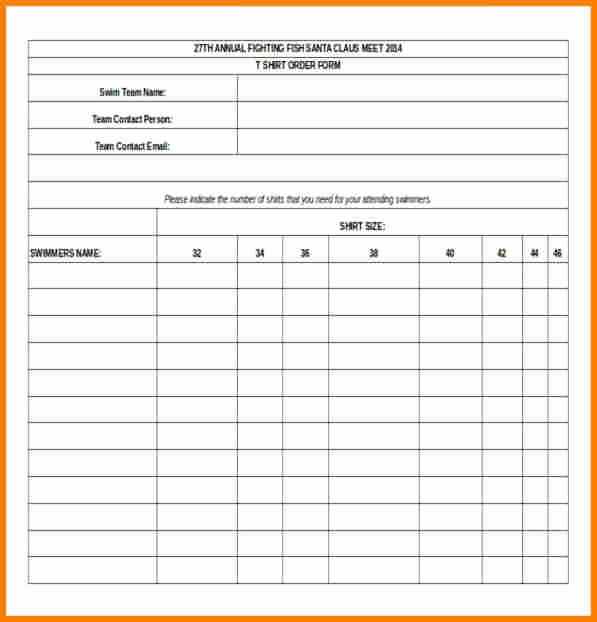 Apparel order form Template Excel Inspirational 5 T Shirt order form Template Excel