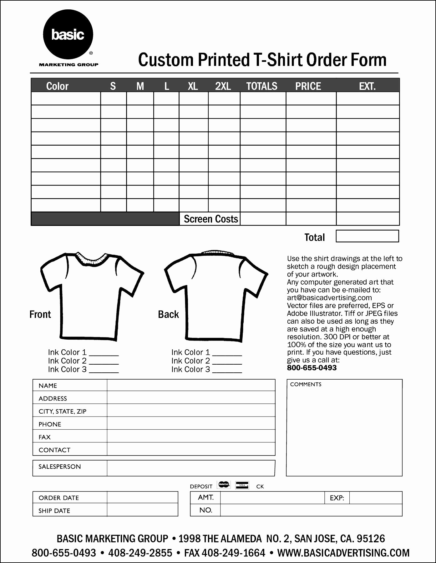 Apparel order form Template Excel Inspirational T Shirt order form Template Excel