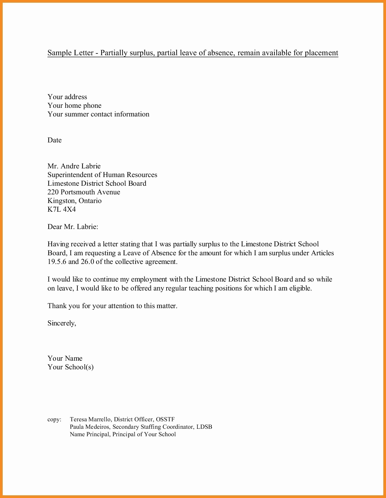 Application for Absent In School Lovely Medical Leave Absence Letter Template Examples
