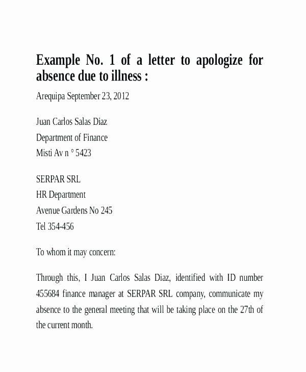Application for Absent In School Luxury Absence Excuse Letter Sample for School Leave Request