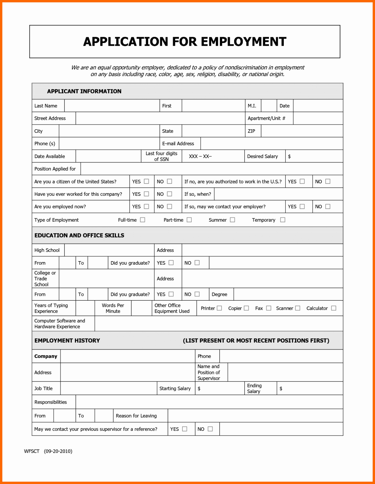 Application for Employment form Free Luxury Free Employment Application Template Pdf