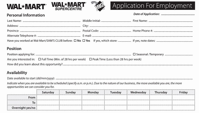 Application for Employment form Pdf Best Of Walmart Job Application Line Apply for Walmart