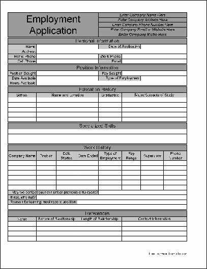 Application for Employment form Pdf Luxury Free Personalized Job Application From formville