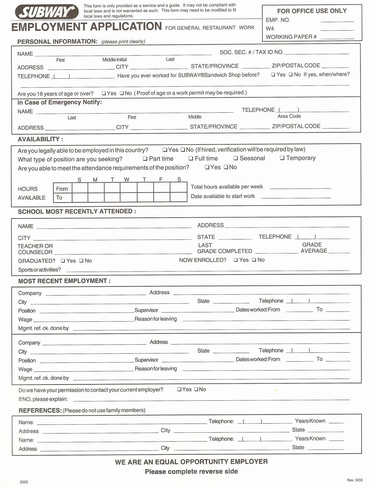 Application for Employment form Pdf Unique 7 Best Of Printable Job Applications Printable