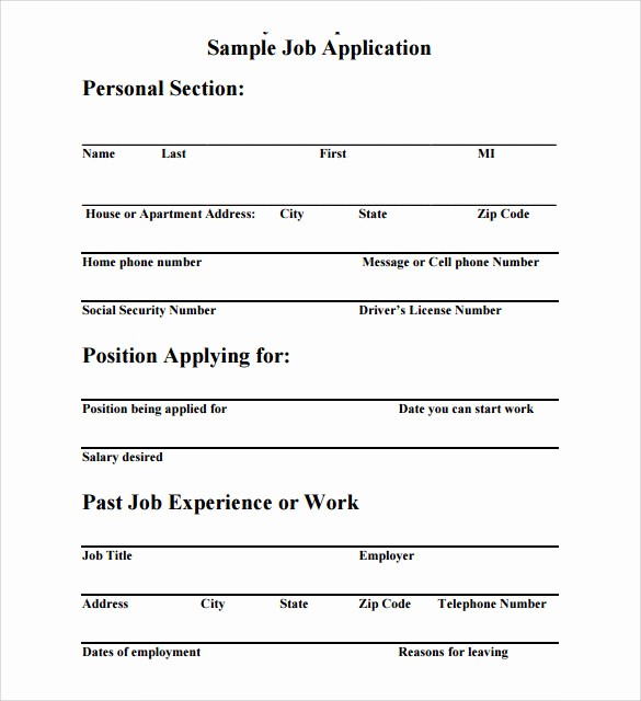 Application for Employment Free Template Beautiful 8 Job Application Templates to Download