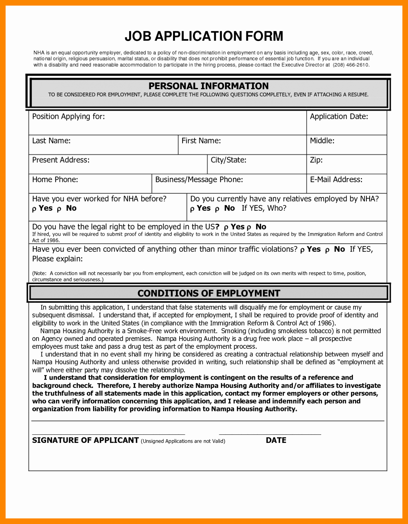 Application for Employment Free Template Best Of Free Employment Application Template Pdf