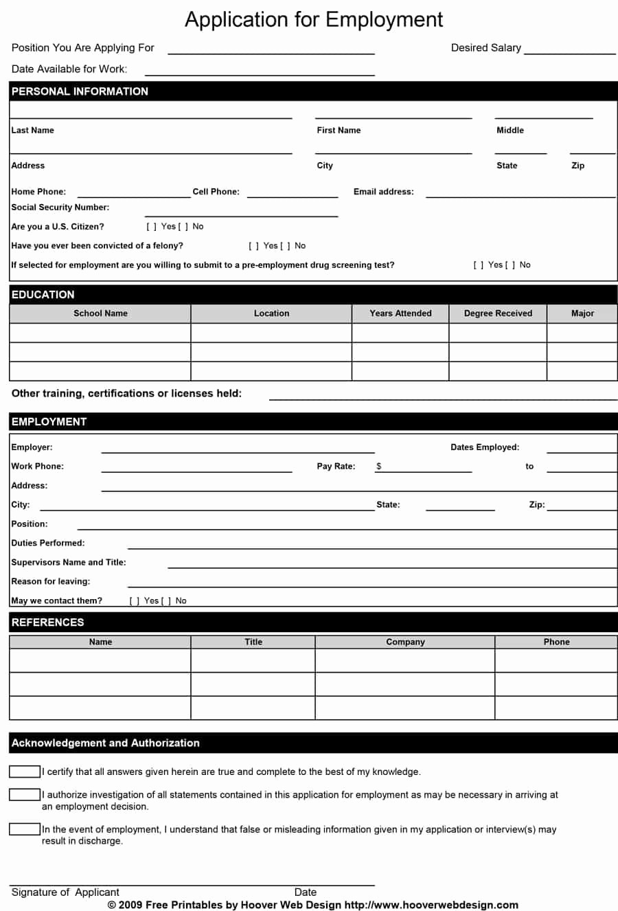 Application for Employment Free Template Inspirational Job Application Template Nothing is Going to Be Left Out