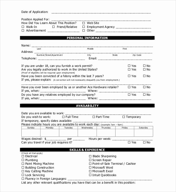 Application for Employment Free Template Unique 21 Employment Application Templates Pdf Doc