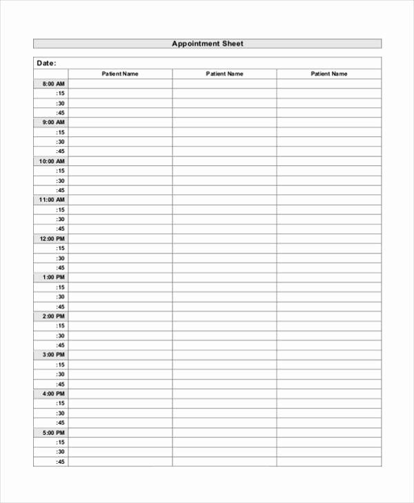 Appointment Sign In Sheet Template Best Of Patient Sign In Sheet Templates