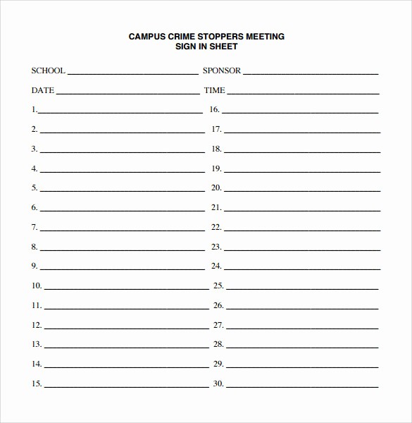 Appointment Sign In Sheet Template Elegant 14 Sample Meeting Sign In Sheets