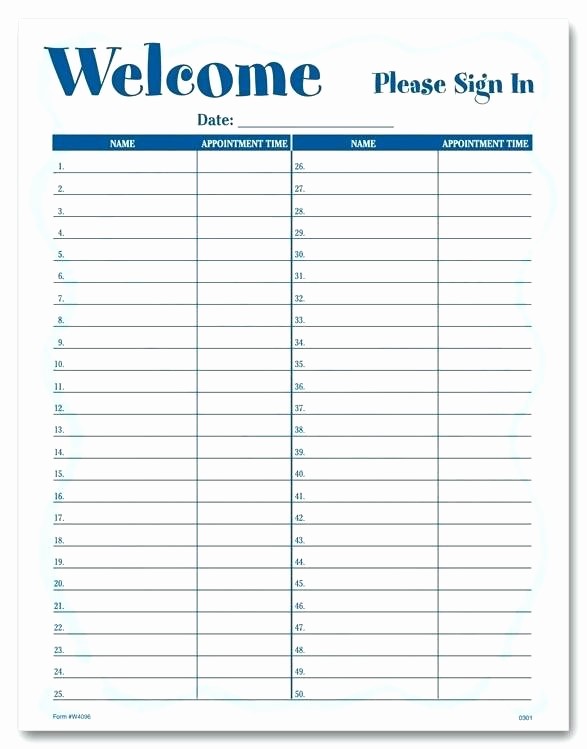 Appointment Sign In Sheet Template Inspirational Template Appointment Sheet Template Word