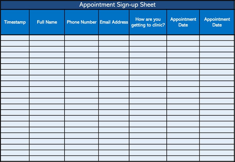 Appointment Sign In Sheet Template Luxury 26 Free Sign Up Sheet Templates Excel &amp; Word