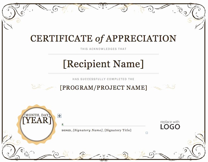 Appreciation Certificate Templates for Word Luxury Award Templates Microsoft Word Certificate Of Appreciation
