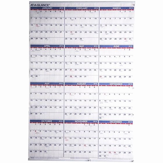 At A Glance 2018 Calendar Awesome at A Glance Pm12 28 2018 Yearly Wall Calendar 24 X 36