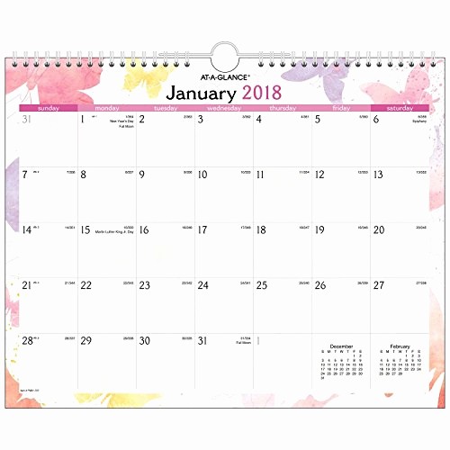 At A Glance 2018 Calendar Elegant at A Glance Wall Calendar January 2018 December 2018
