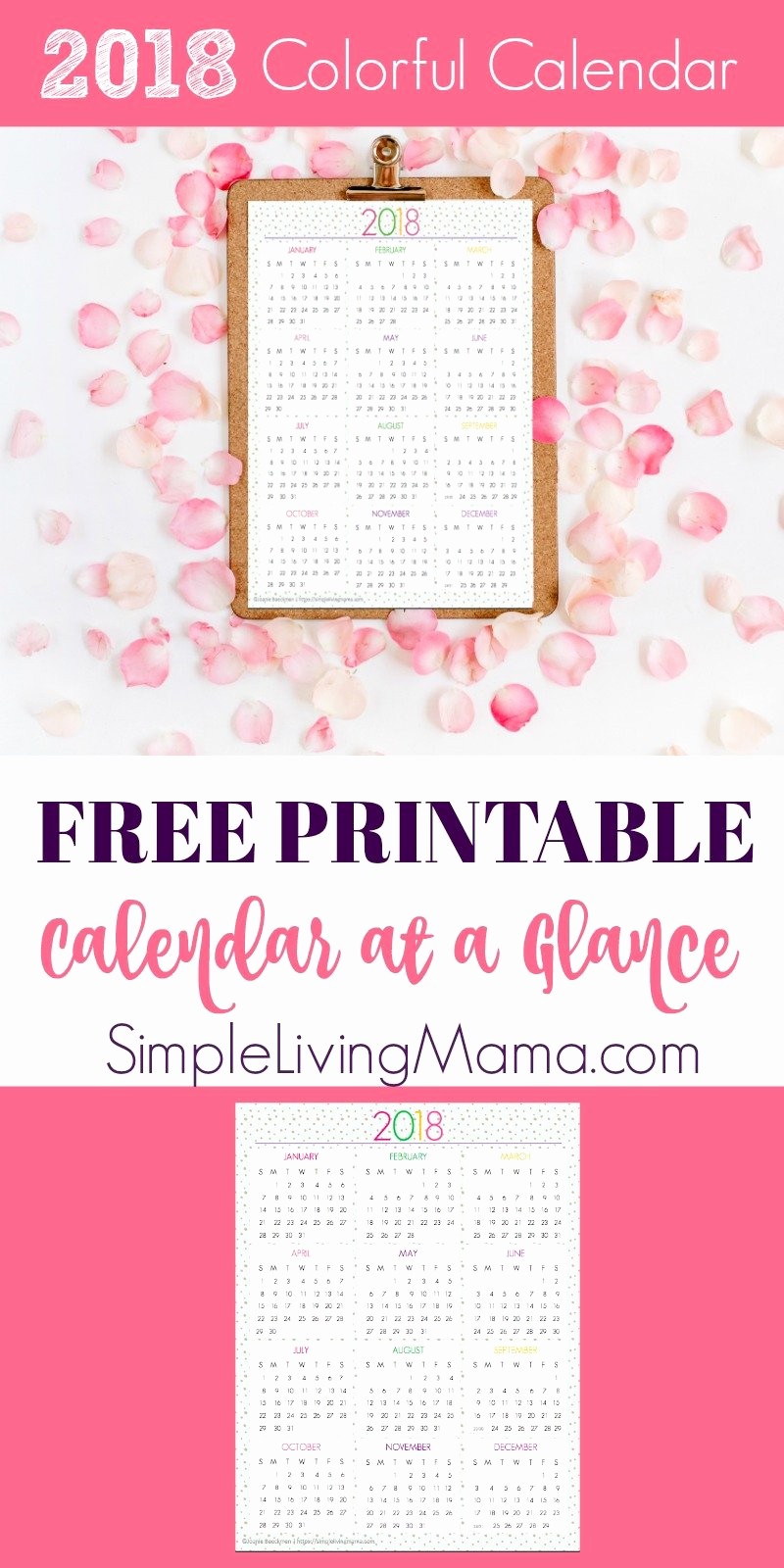 At A Glance 2018 Calendar New 2018 Calendar at A Glance Printable Simple Living Mama