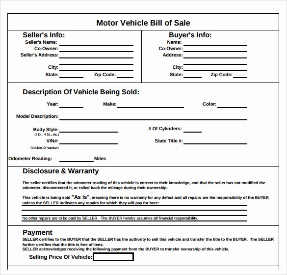 Auto Bill Of Sale Sample Lovely 8 Sample Auto Bill Of Sales