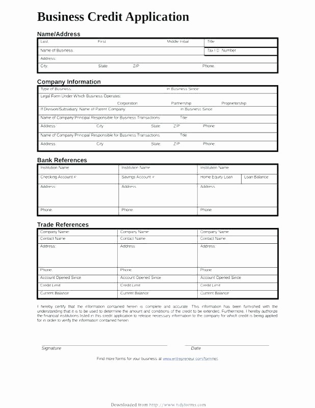 Auto Credit Application form Template Awesome Account form Template Credit Template Excel Business