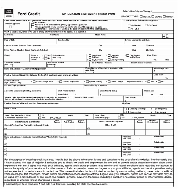 Auto Credit Application form Template Awesome Credit Application Template 33 Examples In Pdf Word