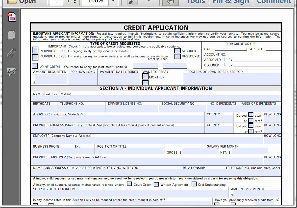 Auto Credit Application form Template Inspirational Collect Credit Applications Line with formstack