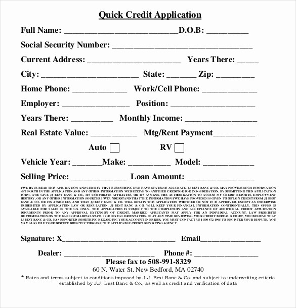 Auto Credit Application form Template Inspirational Credit Application Template – 13 Free Word Pdf Documents
