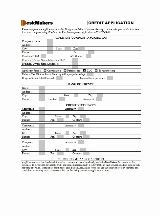 Auto Credit Application form Template New 40 Free Credit Application form Templates &amp; Samples