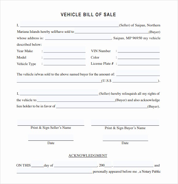 Auto Dealer Bill Of Sale Inspirational 14 Sample Vehicle Bill Of Sales – Pdf Word