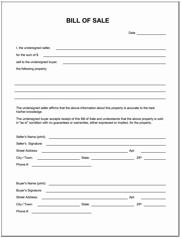 Automobile Bill Of Sale Ga Awesome Bill Sale form Template