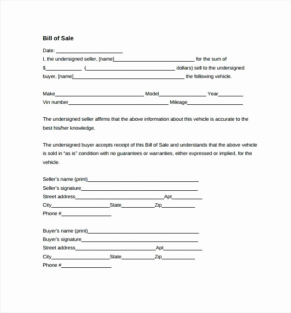 Automobile Bill Of Sale Ma New Bill Free Printable Blank Sale form Template Ma Create