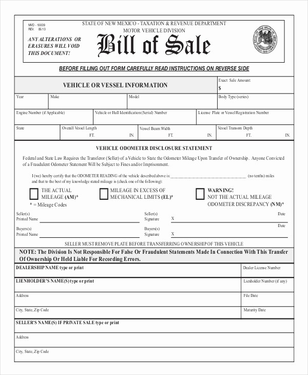 Automotive Bill Of Sale California New Auto Bill Sale 8 Free Word Pdf Documents Download