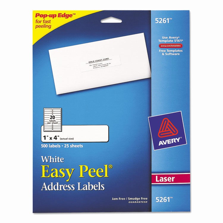 Avery 10 Per Page Labels Best Of Avery Easy Peel Laser Address Labels 1 X 4 White 500