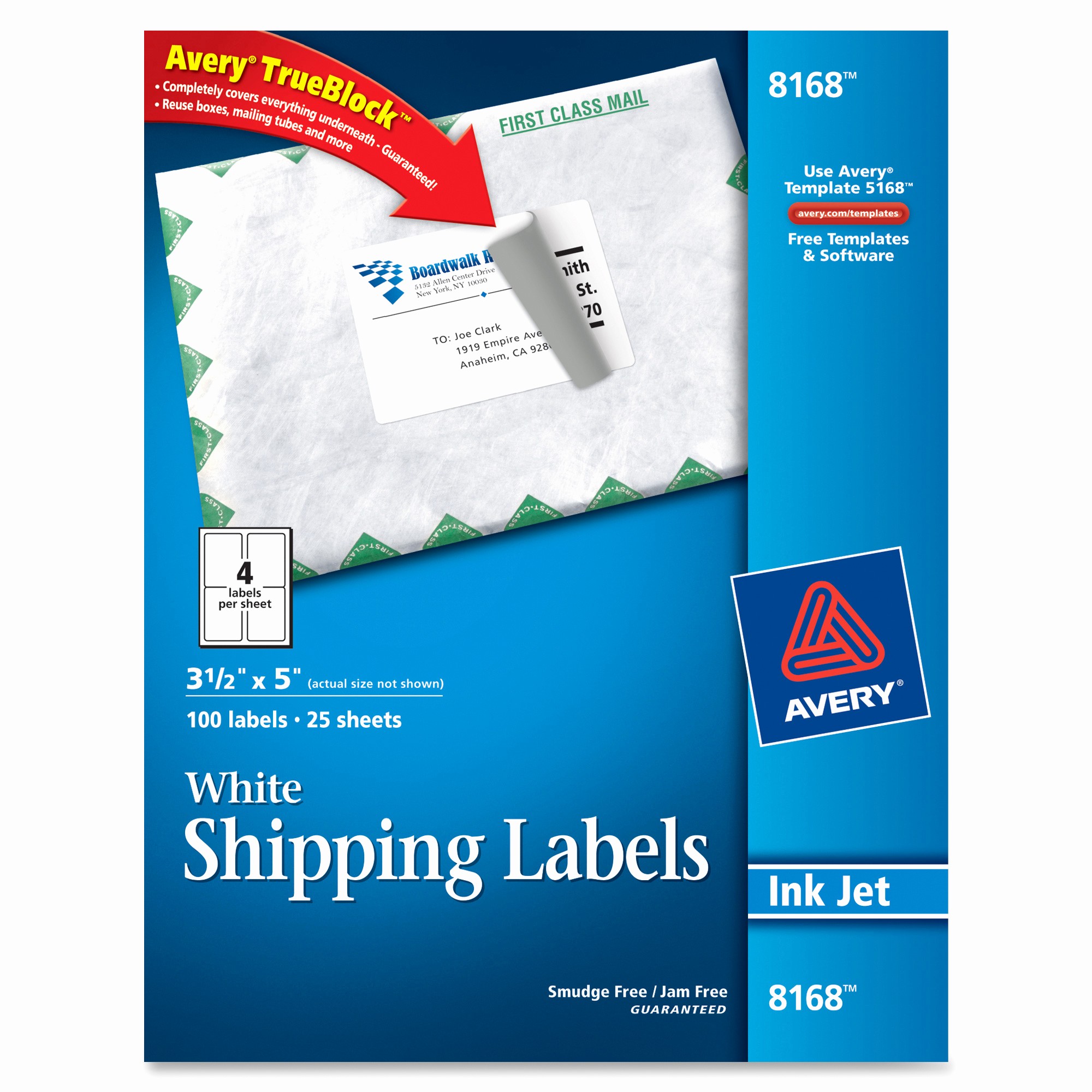 Avery 10 Per Page Labels Fresh Avery 8168 White Inkjet Shipping Labels Permanent Adhesive