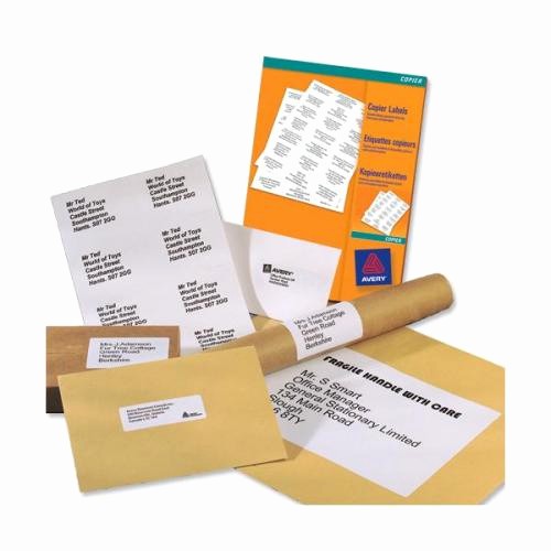 Avery 10 Per Page Labels Luxury Avery 105x57mm Copier Labels White 10 Per Sheet