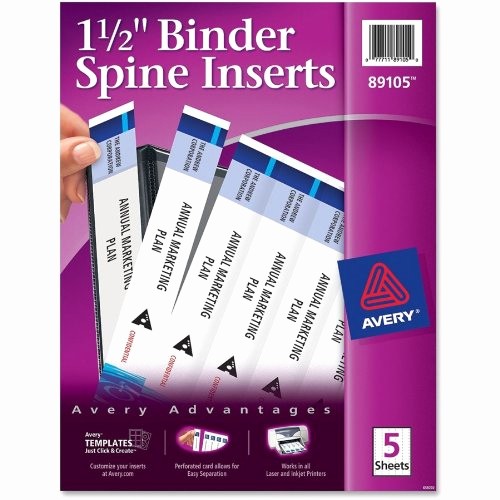 Avery 2 Binder Spine Template Elegant Avery 1 5 Inch Binder Spine Inserts Pack Of 25