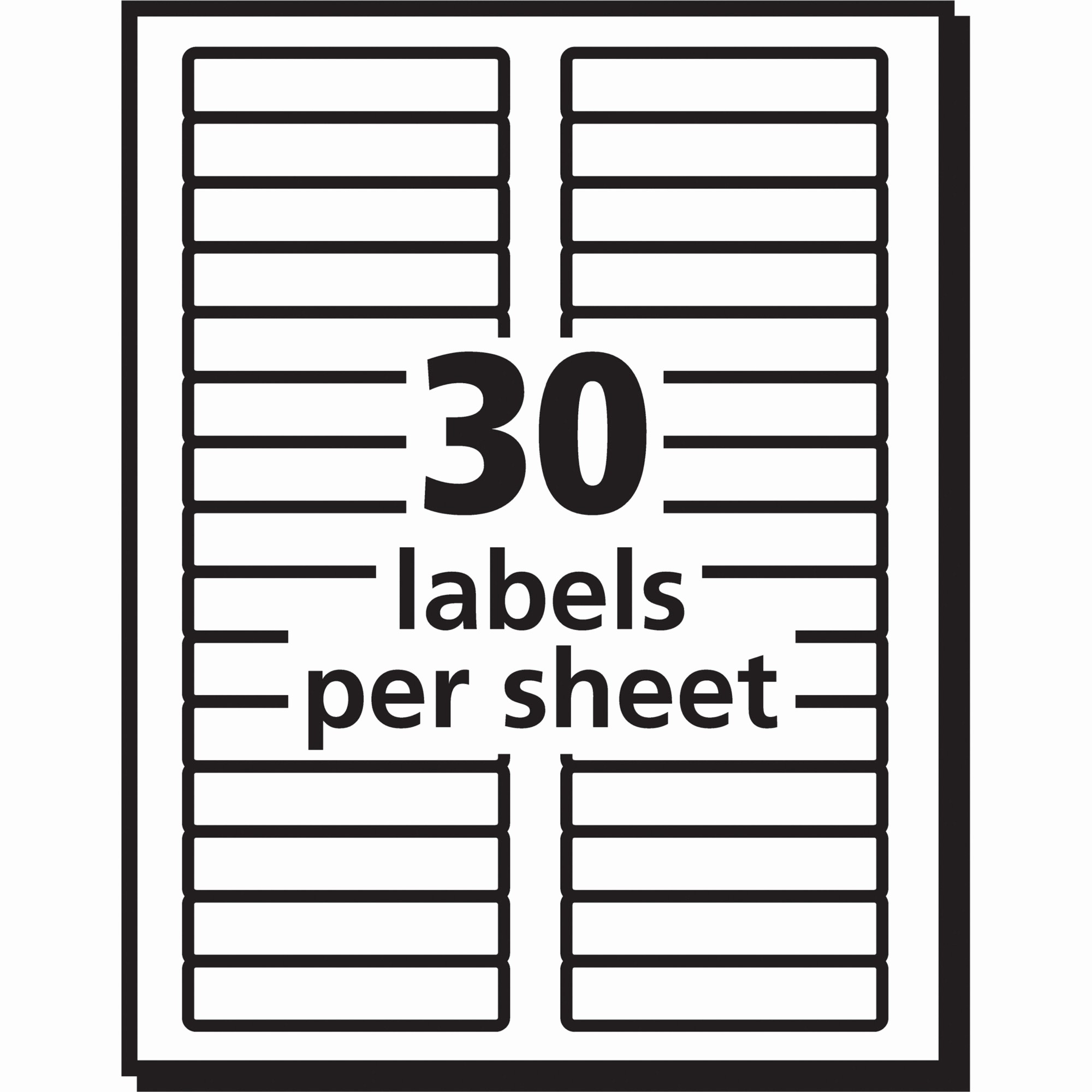 Avery 30 Per Sheet Labels Luxury Avery 8366 Permanent asstd Laser Inkjet Filing Labels
