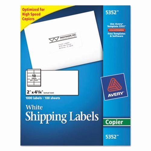 Avery 4 Labels Per Page Beautiful Avery Self Adhesive Shipping Labels for Copiers White