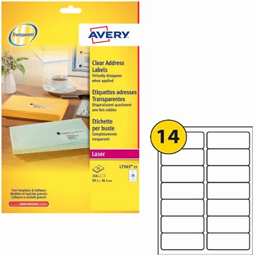 Avery 4 Labels Per Page Luxury Avery 14 Per Sheet Clear Laser Label Pack Of 350