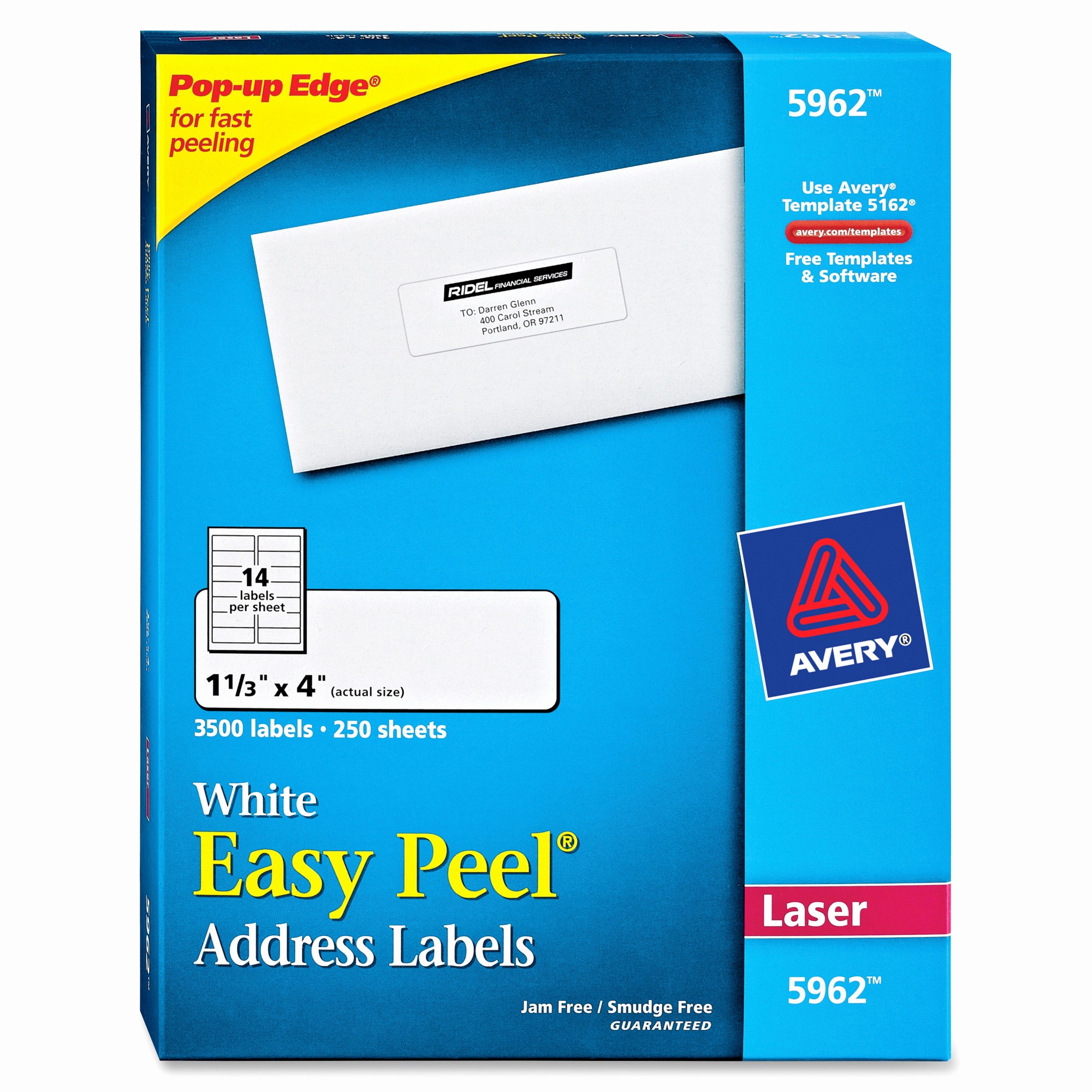 Avery 4 Labels Per Page Unique Avery 5962 Easy Peel Mailing Laser Labels Permanent