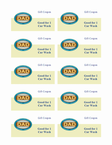 Avery 5871 Business Cards Template Lovely Download Free Father S Day T Coupons 10 Sheet Works