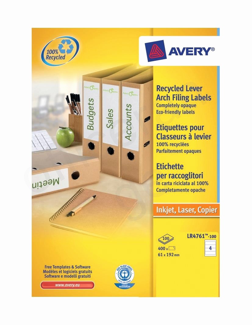 Avery 8 Labels Per Sheet Luxury Avery Filing Label Recycled 4 Per Sheet 192x61mm Ref